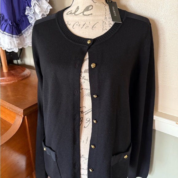 Talbots Black Cardigan Sweater NWT 129.00‼️FINAL SALE - Picture 1 of 9